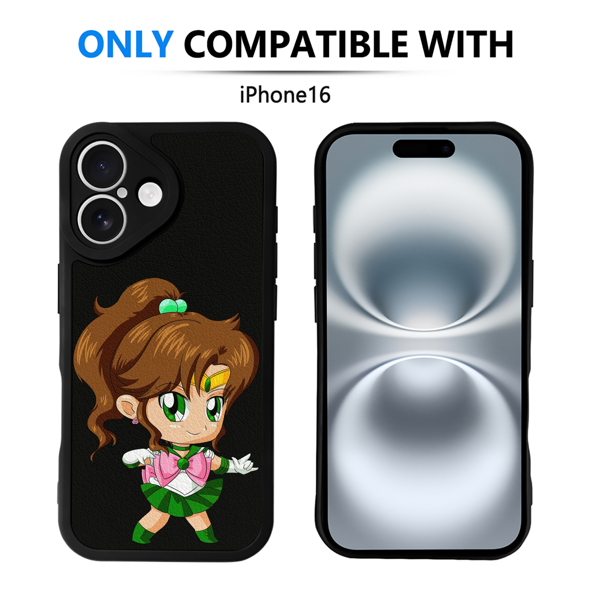 （画像用） 美少女戦士セーラームーン 木野 まこと きの まこと Sailor Moon Kino Makoto （セーラージュピター；Sailor Jupiter） 【iPhone 16シリーズ対応】シリコンスマホケース（レザー調） 材質：シリコン